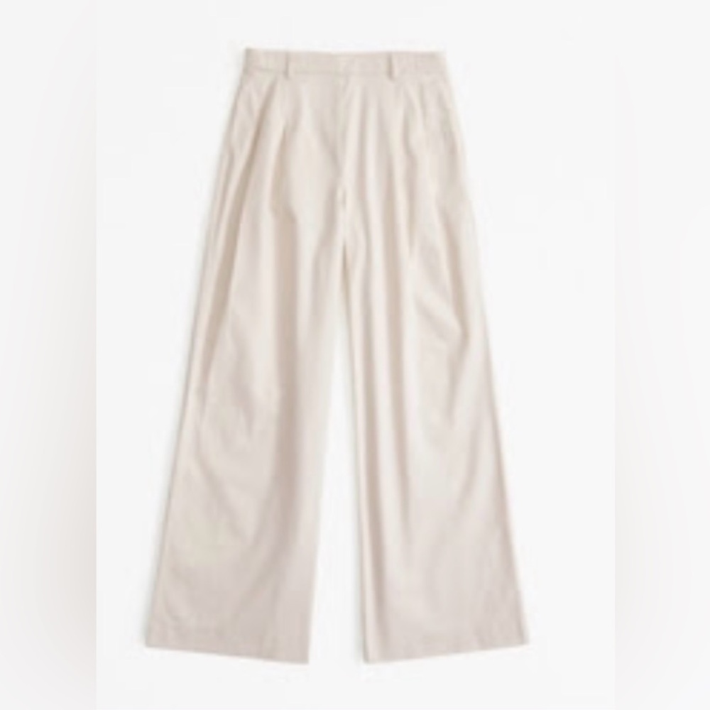 Abercrombie & Fitch Cream Wide-Leg Trousers
